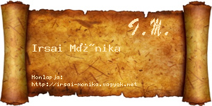 Irsai Mónika névjegykártya